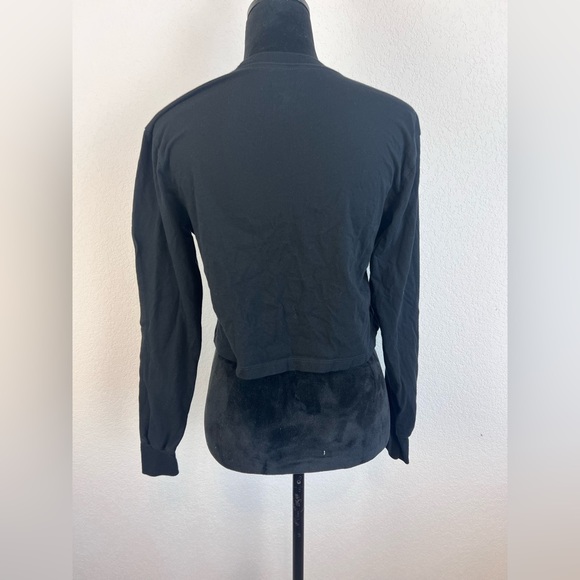 True Religion Always Curvin' long sleeve cropped top in black Size Small - Picture 4 of 9